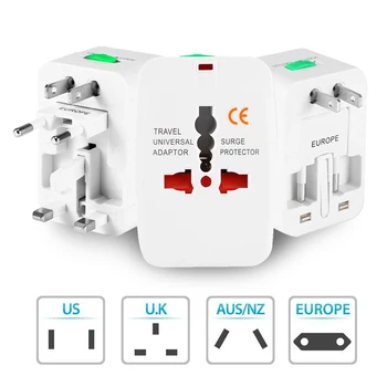 Universalus kištuko adapteris viskas viename ES JK JAV AU konvertavimo kištukas Travel AC maitinimo keitiklis Elektros lizdas 10A 250V