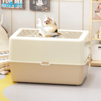 MiFuny kačių kraiko dėžutė uždaryta viršuje tipo kačių tualeto purslams atsparios smėlio dėžės kačių dezodoravimui Dideli kačiukų augintinių priedai