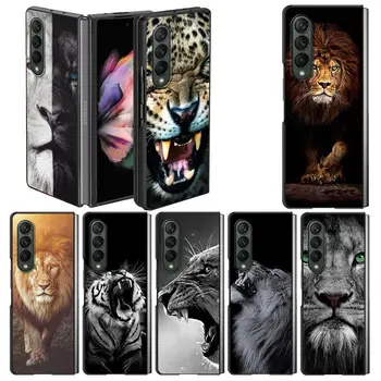 Animal Lion Tiger dėklas, skirtas Samsung Galaxy Z Fold3 Fold 3 5G kieto plastiko telefono coque 7.6 colių juodas Fundas Capa Luxury
