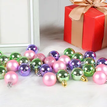 36vnt 3cm plastikiniai kalėdiniai kamuoliukai Noel Navidad Classic Xmas Kabantys kamuoliukai Medžio pakabukai 2024 m Kalėdinės dekoracijos namams