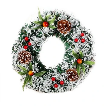 1 vnt kalėdinis vainikas šventinis vainikas plastikinis 40cm eglutės ornamentas kalėdinis vainikas kabantis ornamentas