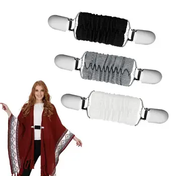 3 vnt megztinio skara Lengvai dėvimi prigludę suknelės diržo spaustukai rinkinys Megztinio apykaklės spaustukas Suknelės sagės segė