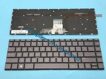 NEW HP ENVY 13-ar 13-ar0000 13-ar0001la 13-ar0002la 13-ar0003la Lotynų ispanų klaviatūra Apšviesta ruda/sidabrinė