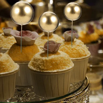 30 vnt Putų rutulys Kūdikių dekoras Gimtadienio tortas Topper Auksinės formos balionų papuošalai Vaikas