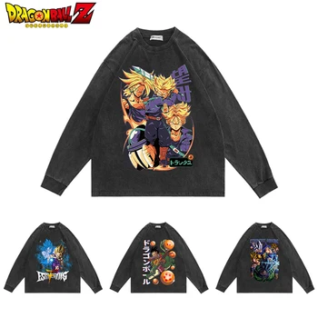 Dragon Ball Retro džemperis vyrui Moterys Oversize Anime Prints Sportiniai marškiniai apvaliu kaklu ilgomis rankovėmis Pavasario rudens laisvalaikio drabužiai