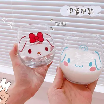 Kawaii Sanrios Cinnamoroll Mano melodija Japoniškas skaidrus stiklas Pieno sultys Gerti vandenį Tirštinantis Vasaros Ins Moterų taurės dovana