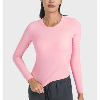 Lulu Moterys Viskas, ko reikia Briaunoti sportiniai marškinėliai ilgomis rankovėmis Elastiniai marškiniai ilgomis rankovėmis Kvėpuojantys Greitai džiūstantys Bėgimo fitneso viršus