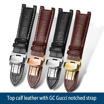 Original Leatehr Watchband 20*11mm 20*12mm 22*13mm for GC Guess Car-tier PASHA W3108/HPI004 Watch Strap Butterfly Buckle Bracelet