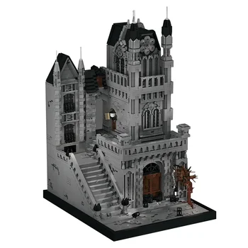 BuildMoc Retro Dark Castle Bloodborne Yharnam Building Blocks Set Pilies architektūros žaislai vaikams Dovanos
