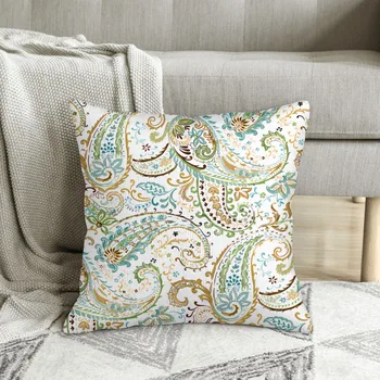 Paisley Pattern Print Paisley stiliaus poliesterio pagalvėlės dangtelis sofos sodo dekoratyviniam daugkartiniam kusinui