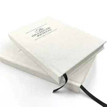 Self-care Journal Premium A5 Gratitude Journal with Linen Hardcover Ribbon Bookmark Storas popierius Rūpinimasis dėkingumu