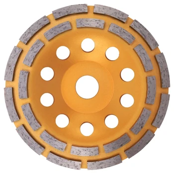 150mm 7 colių deimantinis 2 eilių segmentas šlifavimo diskas šlifavimo diskas šlifuoklis puodelis abrazyviniai įrankiai 22 mm skylė betoniniam granitui