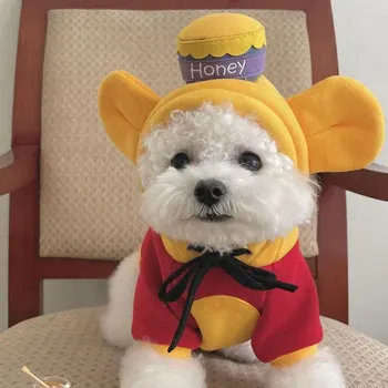 Ruduo ir žiema Naujas šunų megztinis Winnie Winney transformuojasi į plonas kates Helovinas Maži ir vidutiniai šunų augintinių drabužiai