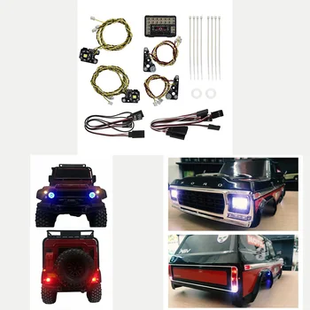 RC automobilio priekinių galinių LED žibintų sistemos žibintų grupė, skirta 1/10 RC vikšriniam TRX4 TRX-4 gynėjo atnaujinimui