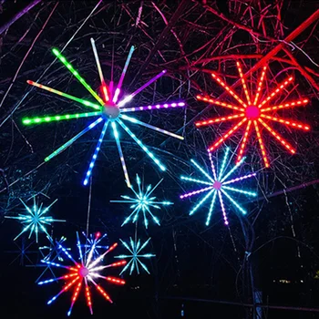 RGB lauko sodo fejerverkų šviesa lauko starburst šviesa Strobe vėjo malūno lempa Kalėdų girlianda Kabančios žvaigždės sferos šviesa