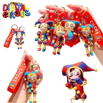 The Amazing Digital Circus PVC Keychain Cartoon Anime Figure Clown Jax Backpack Decoration Pakabukas Mielas žavesys Vaikų gimtadienio dovana