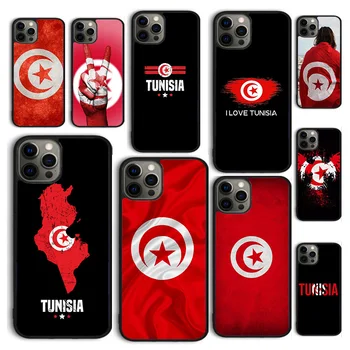 Autumu Tuniso vėliavos žemėlapis Telefono dėklo dangtelis iPhone 15 12 mini X XS XR 11 13 14 Pro Max SE 2020 Apple 6S 7 8 Plus Coque