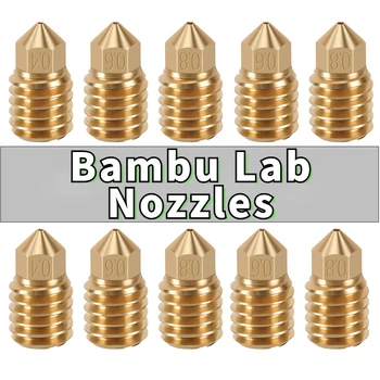 3D spausdintuvo antgalis Bambu Lab X1C / P1P/ P1S 5PCS žalvariniai purkštukai Bambulabs X1 Carbon