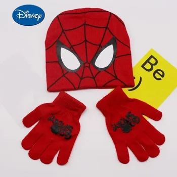 Disney Spiderman vaikiškų skrybėlių pirštinių rinkinys Baby Boys megztos skrybėlės animacinis filmas Šilta skrybėlė Cosplay Kalėdų gimtadienio proga Chridern dovana