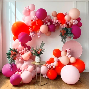 100vnt šviesiai rožinė rožė raudona oranžinė latekso balionai girliandos arkos rinkinys gimtadienio vestuvių metinėms kūdikių dušo vakarėlio dekoravimas