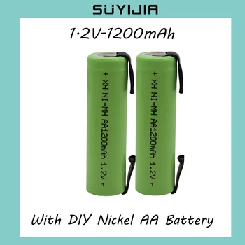 1.2V 1200mah AA baterija 2A Ni-mh įkraunamos baterijos su suvirinimo skirtukais 
