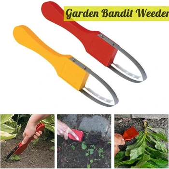 Hand Loop Weeder Gardening Weed Cutter/Remover Garden Weeding Scraper Tool with Plastic Handle for Gardening Lawn Yard