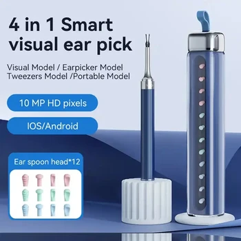 Smart Visual Ear Sticks 1000W Pixels HD Endoscope Silikoninis ausų krapštukas Beprasmis temperatūros valdymas Ausų žnyplės Ausų valymas