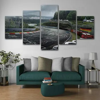 5 Skydas Nurburgringo ralio lenktynių trasa Kelio paveikslas Sienos menas HD Spausdinti Dekoro paveikslėliai Drobė Plakatas Nr. Įrėmintas kambarys Dekoro paveikslai