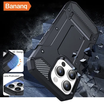 Bananq smūgiams atsparus šarvų dėklas, skirtas iPhone 15 14 13 12 11 Pro X XS Max XR 7 8 Plus SE 2020 SE3 2022 laikiklio telefono dangtelis