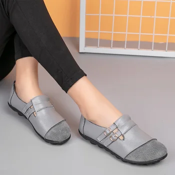 Moteriški batai Moteriški loaferiai Natūralios odos laisvalaikio batai Slysta ant Ladies Flats Moteriški mokasinai Batai