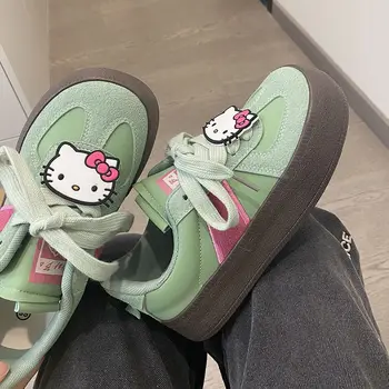 Sanrio Hello Kitty Anime laisvalaikio batai Japoniški Kawaii retro neslystantis raštas Kvėpuojantis animacinis filmas Lengvas guminis saldus lauke karštas