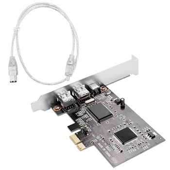 PCI Express X1 PCI-E Firewire 1394A IEEE1394 valdiklio kortelė Juoda tinka staliniam kompiuteriui