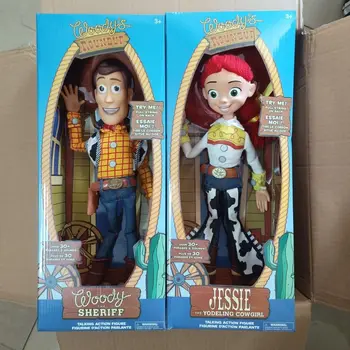 Sandėlyje Žaislų istorija 4 Anime figūrėlės, kalbančios Woody Jessie veiksmo figūrėlė Kolekciniai žaislai Figūrėlės modelis Lėlė Kalėdų dovanų dekoras