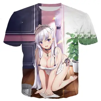 Summer Azur Lane marškinėliai Anime Žaidimas Sexy Girls 3D Print Streetwear Vyrai Moterys Mada Oversized Marškinėliai Kids Tees Tops Drabužiai