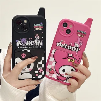 Sanrio Kuromi My Melody Phone Invisible Mirror Phone Case for Iphone 14 13 12 11 Promax Plus Girlfriend Anti-Fall Back Cover