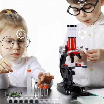 1200 kartų Mikroskopas Žaislai Pradinė mokykla Biologijos mokslas Eksperimentinė įranga Vaikams Mokomieji žaislai Mikroskopo rinkinys