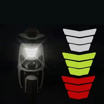 3Pcs motociklo lipdukai Šviesą atspindintis įspėjimas Trapecinė strėlė Uodegos uodega Sparnas Lenktyninis buferis Lipdukas Lipni juosta automobiliniam sunkvežimio dviračiui
