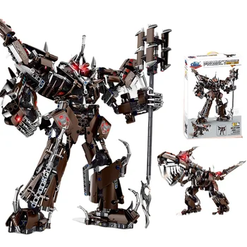 Tyrannosaurus mecha transformavosi į robotą šaunų God of War surinktą modelinio berniuko mokomojo surinkimo bloko žaislo dovaną
