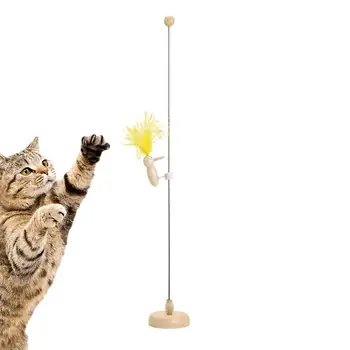 Katės anonsas Žaislinis kačiukas Kačiuko lazdelė Žaislai su plunksnomis Medinė interaktyvi lazda Treniruočių mankštos žaislai Kambariniai naminių gyvūnėlių žaidimo priedai