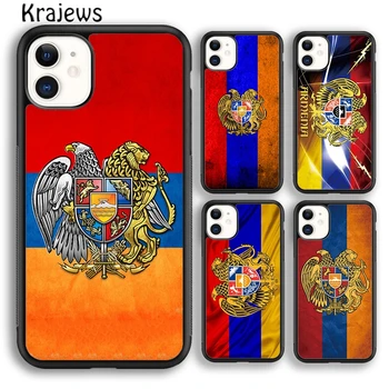 Krajews Armėnijos herbo vėliavos telefono dėklo dangtelis iPhone 15 SE2020 14 6 7 8 plius XR XS 11 12 13 pro max coque Shell Fundas