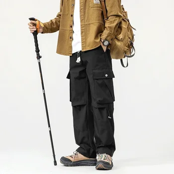 HOUZHOU Lauko krovininės kelnės Vyriškos plačios kojos Kelnės Hip Hop parašiutas Vyrų laipiojimas Japoniška gatvės apranga Vintažinis Safari stilius