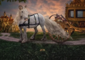 Pelenės pasakų arklių vežimas Princesės fotografijos fonai Kompiuterio spausdinimo gimtadienio fonai