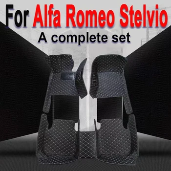 Automobiliniai grindų kilimėliai Alfa Romeo Stelvio 2017 2018 2019 2020 Custom auto foot Pads automobilio kiliminė danga