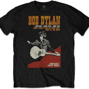 Bob Dylan Vyriški marškinėliai Sweet Marie Oficialiai licencijuotas logotipas Merch Folk Boyfriend