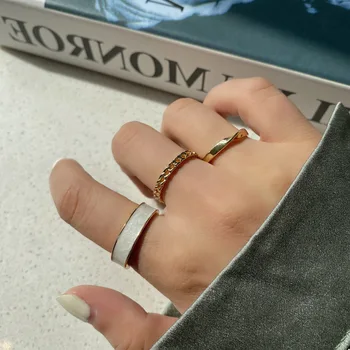 Punk Charm Rings Rinkinys moterims baltas Bohemijos žiedas Papuošalai Valentino dienos aksesuarai