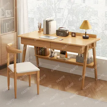 Stalo namų studentas medžio masyvo koja studijų stalas kompiuterio stalas ir kėdė stalinis stalas miegamasis rašomasis stalas