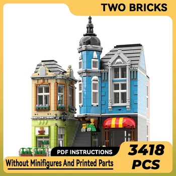 Technical Moc Bricks Street View Model Toys Center Townhouse moduliniai statybiniai blokai Dovanos Žaislai vaikams 