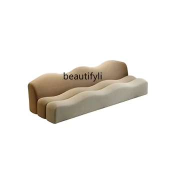 Šiaurietiško dydžio svetainės sofa creative French cream style wave designer fabric sofa furniture living home furniture