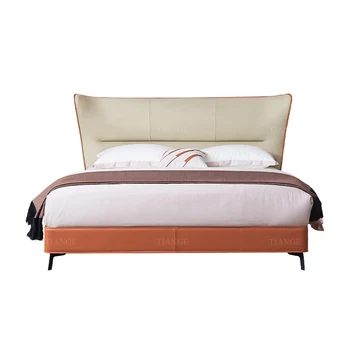 Nordic Furniture Postmodern Simple Light Luxury Double Master Bedroom 1.8m Luxury Royal Bed