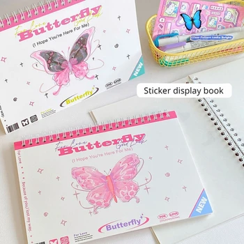 Art Beautiful Pink Butterfly Tape lipdukai Saugojimo perkėlimo knyga Patogus greitas juostos lipdukas Pakartotinis naudojimas Rūšiuoti Rodyti nuotraukų albumą